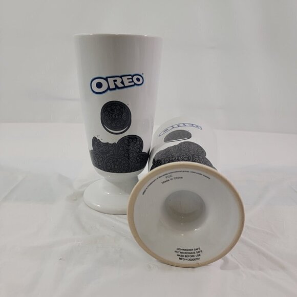 OREO MILKSHAKE Ice Cream Sundae Milk Glass Mugs -  Set of 2 - Picture 14 of 16